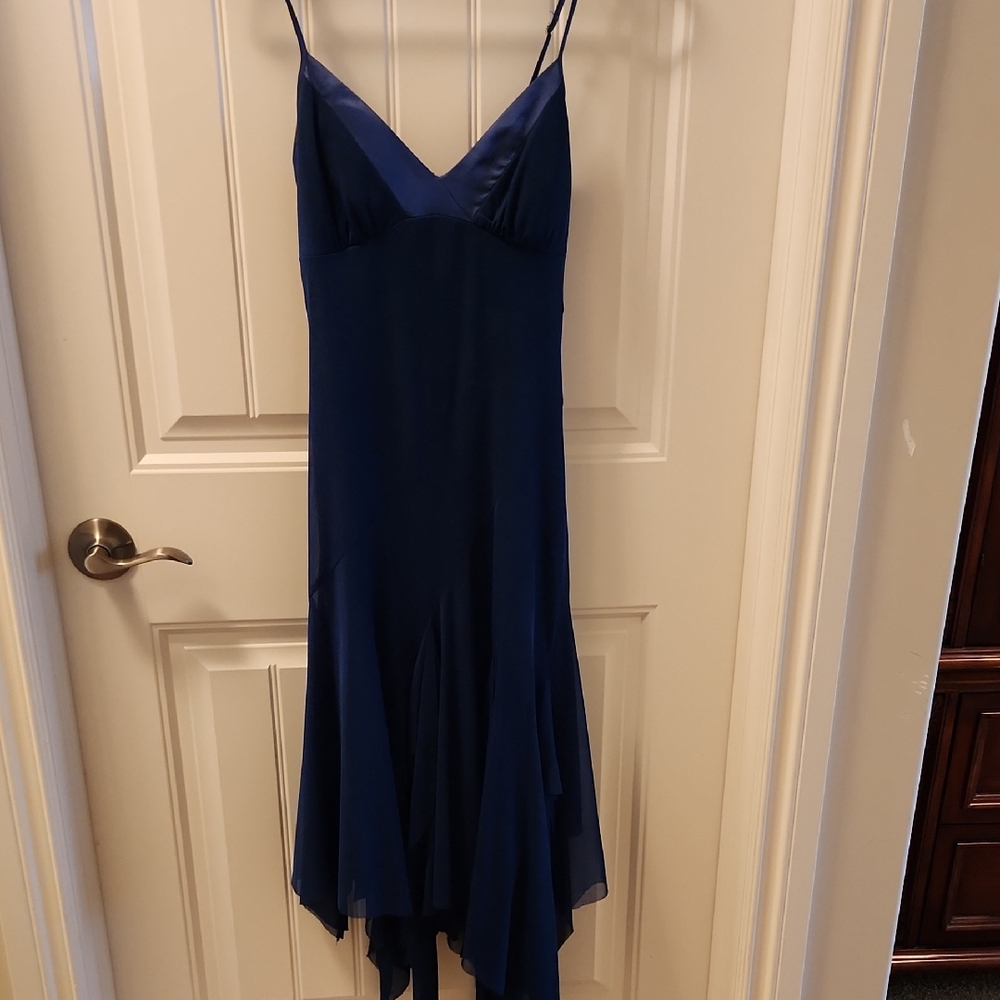 Le Chateau Navy Asymmetrical Dress